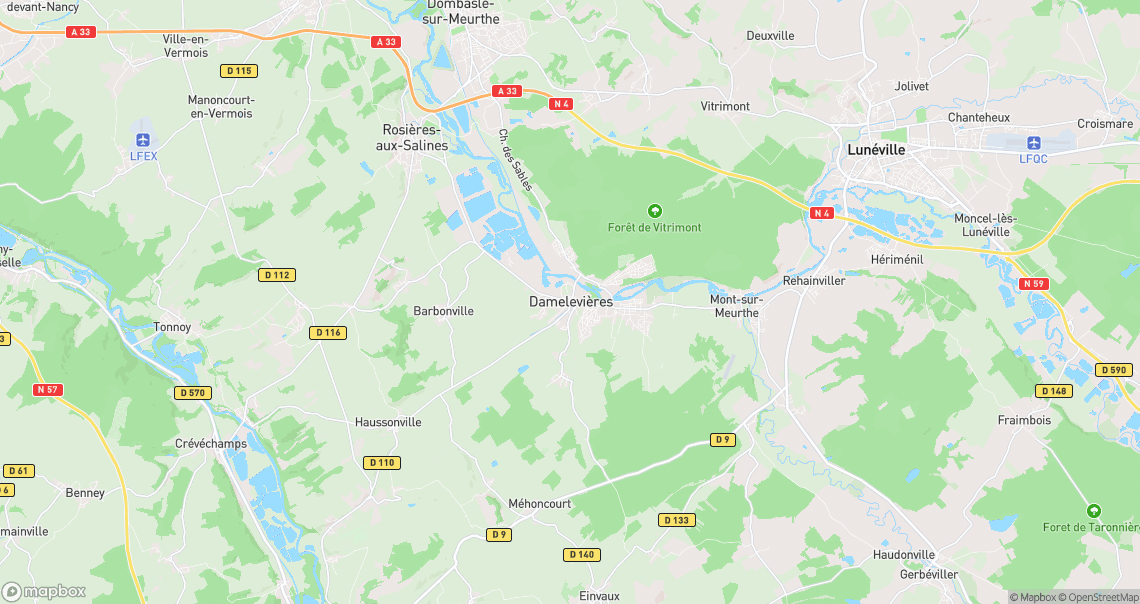 Localisation de la voiture à Damelevières