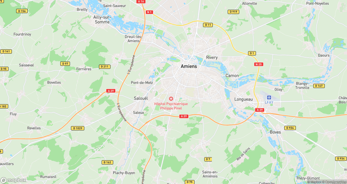 Localisation de la voiture à Amiens