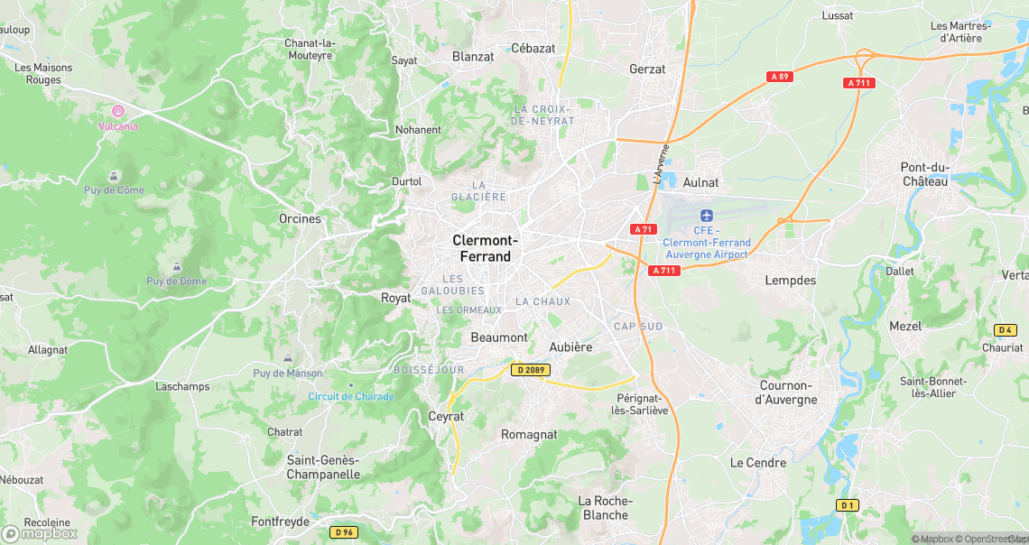 Localisation de la voiture à Clermont-Ferrand