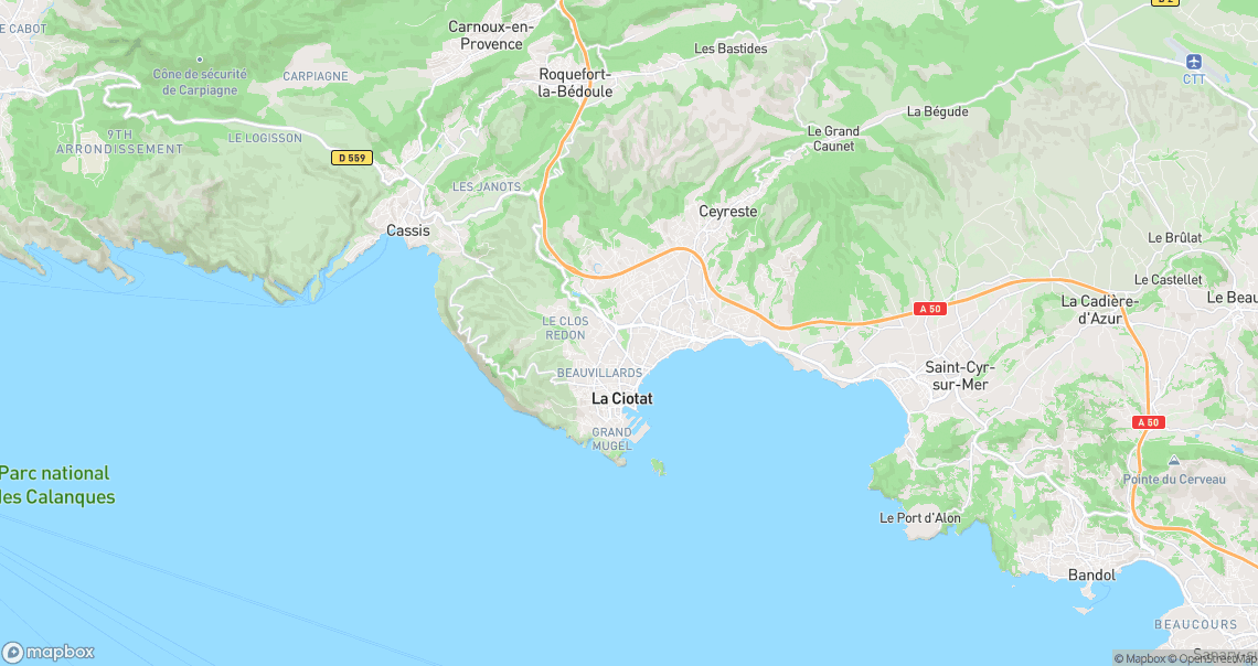 Localisation de la voiture à La Ciotat