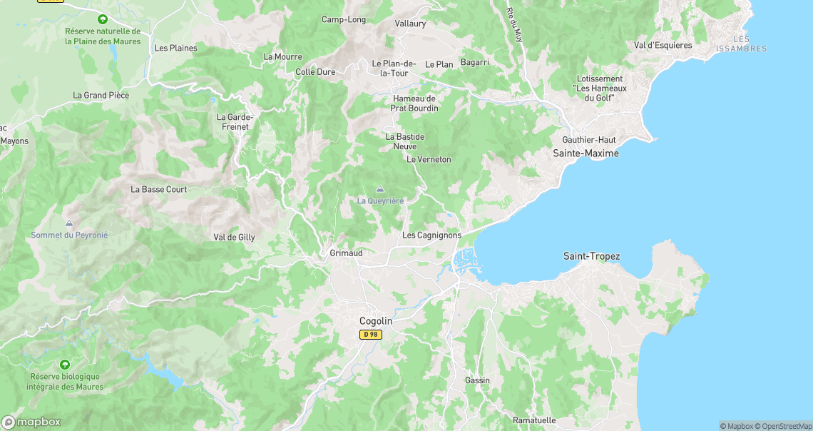 Localisation de la voiture à Grimaud
