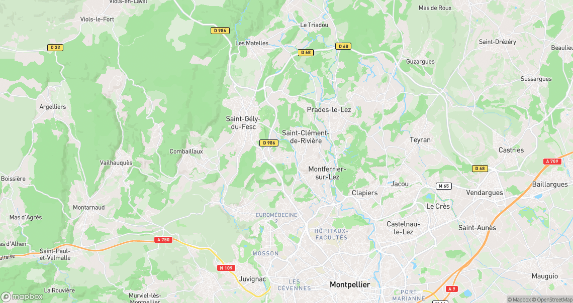 Localisation de la voiture à Saint-Gély-du-Fesc
