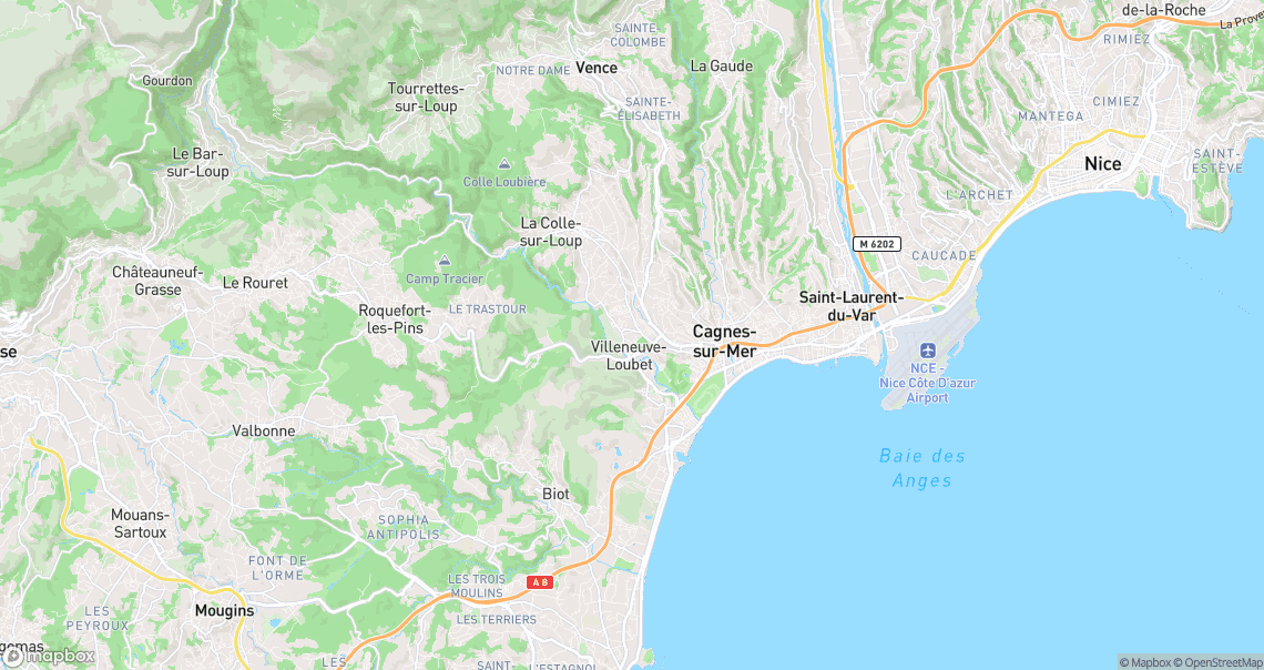 Localisation de la voiture à Villeneuve-Loubet