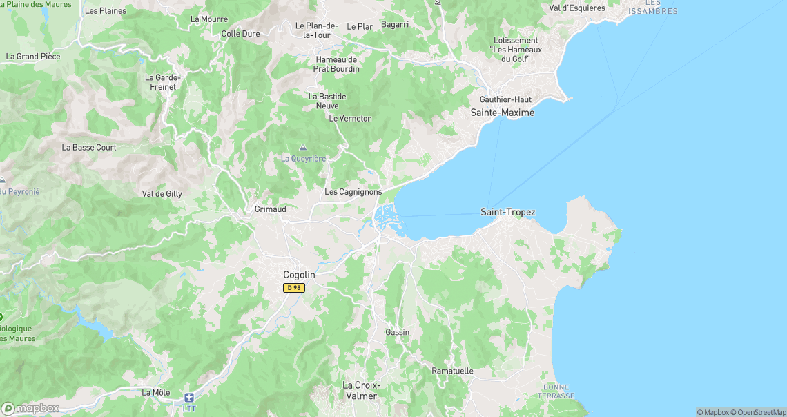 Localisation de la voiture à Grimaud