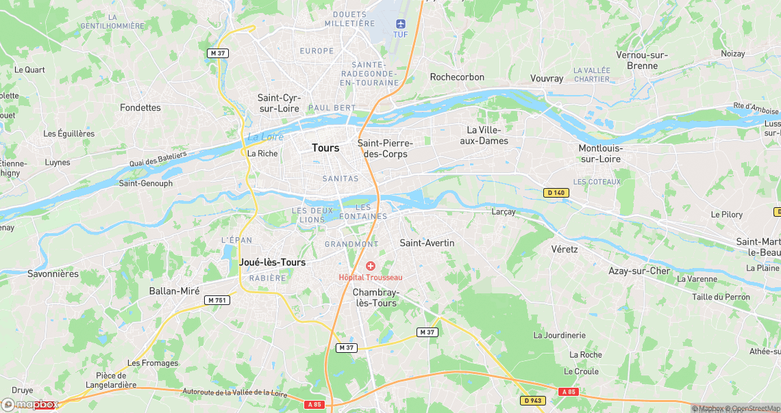 Localisation de la voiture à Saint-Avertin