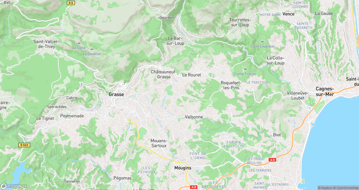 Localisation de la voiture à Opio
