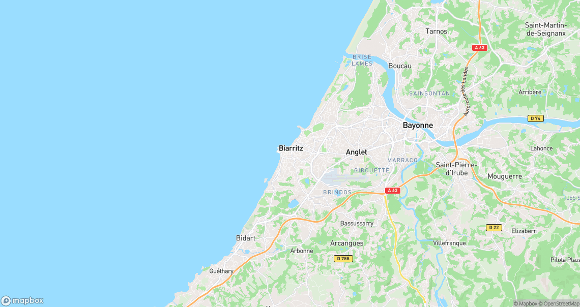 Localisation de la voiture à Biarritz