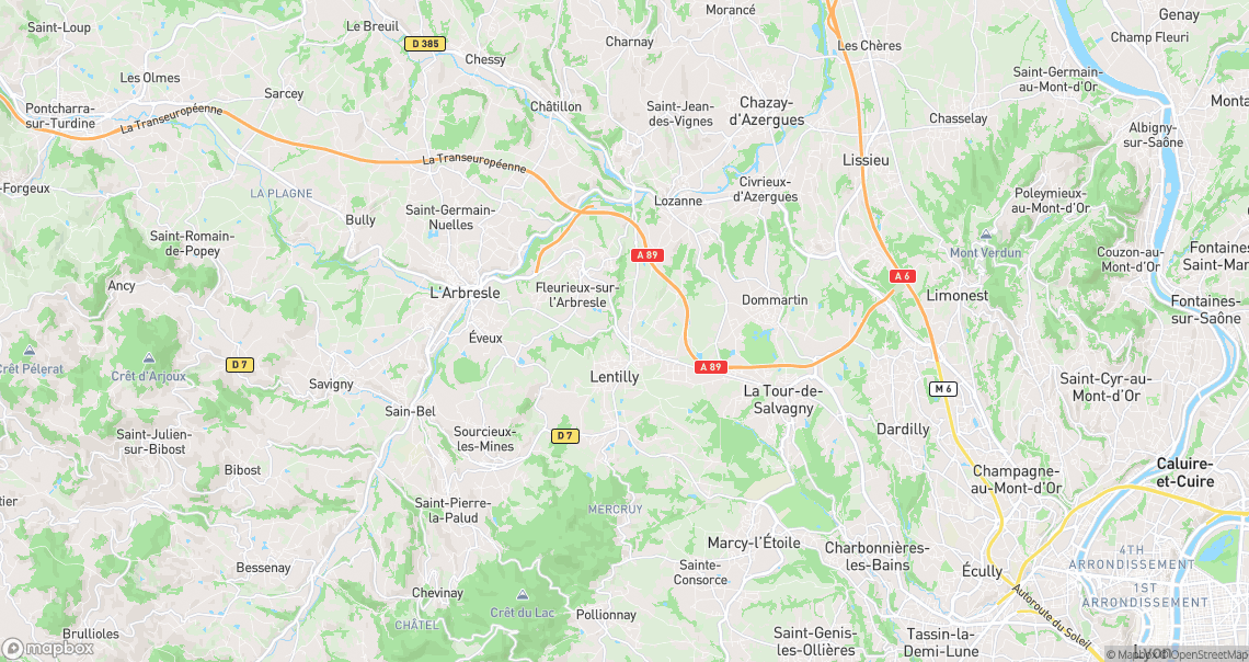 Localisation de la voiture à Fleurieux-sur-l'Arbresle