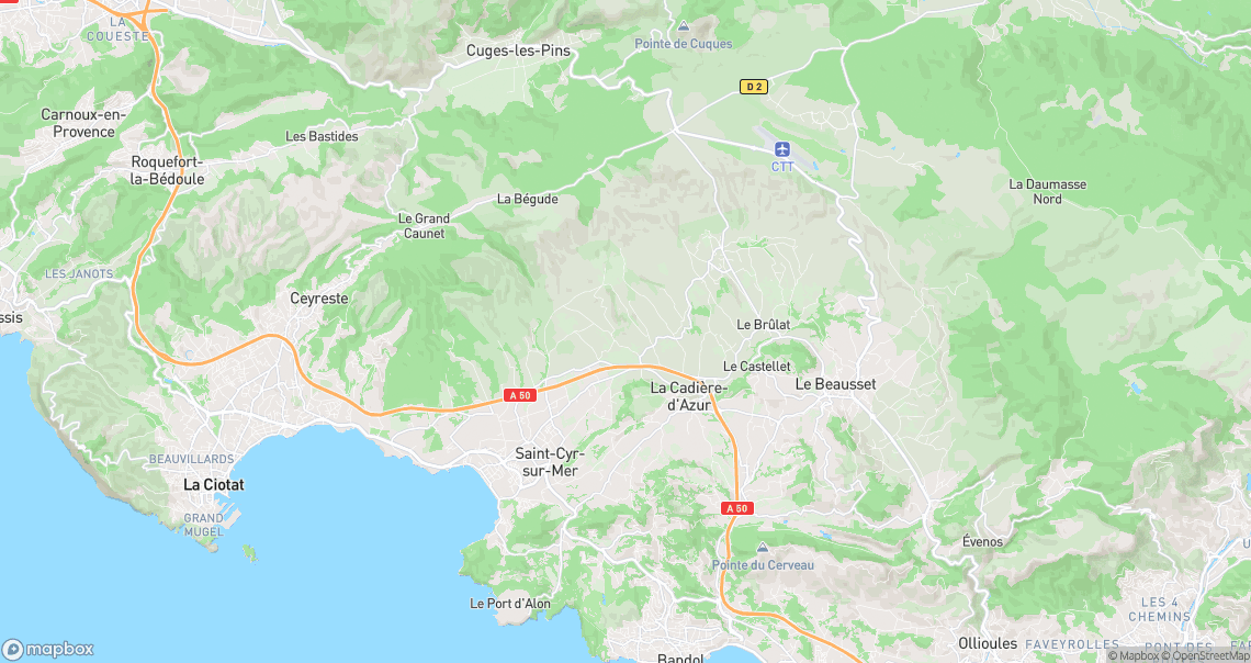Localisation de la voiture à La Cadière-d'Azur