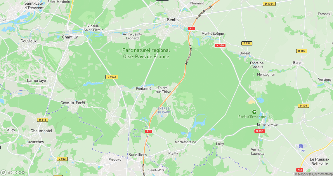 Localisation de la voiture à Thiers-sur-Thève