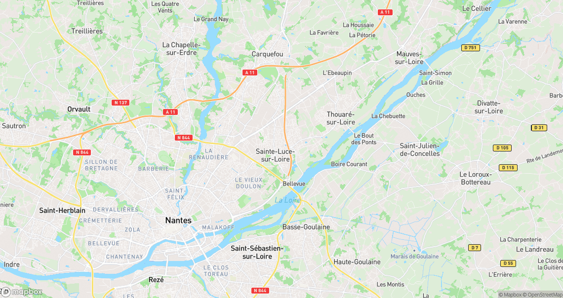 Localisation de la voiture à Sainte-Luce-sur-Loire
