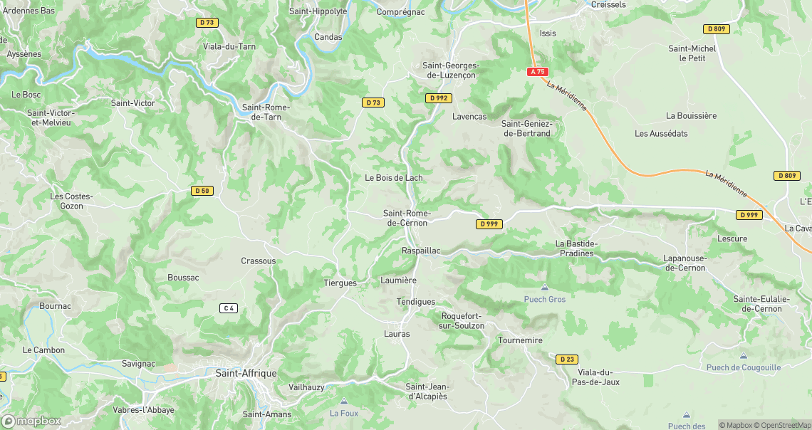 Localisation de la voiture à Saint-Rome-de-Cernon