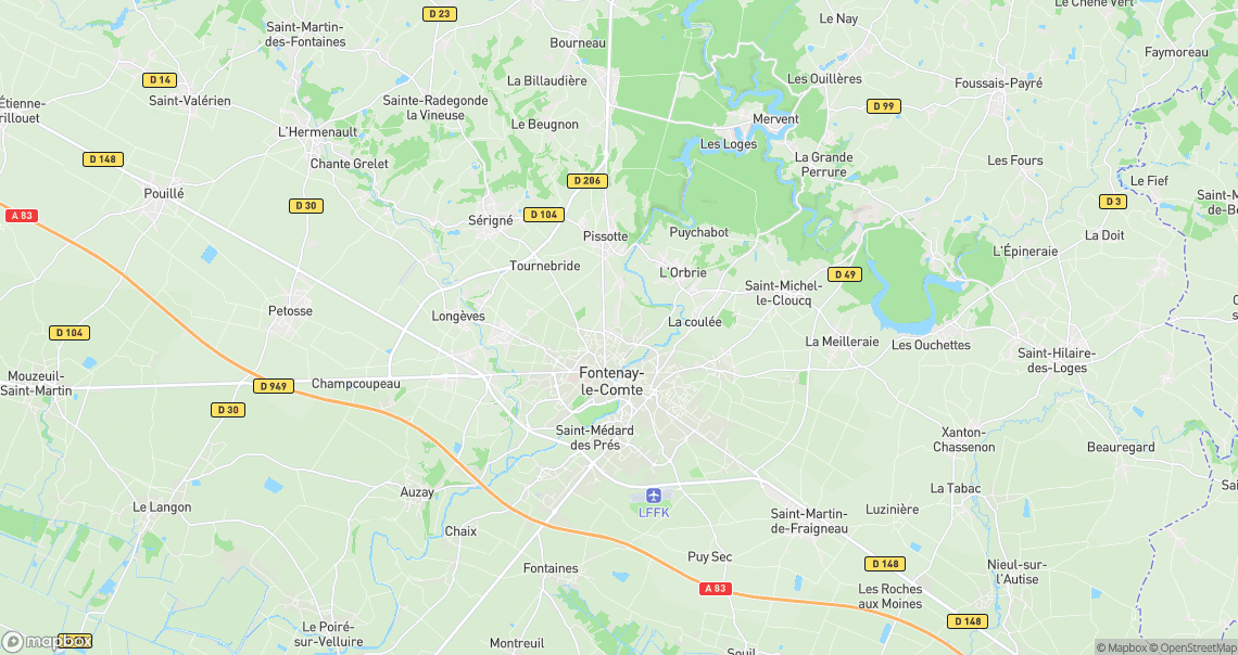 Localisation de la voiture à Fontenay-le-Comte