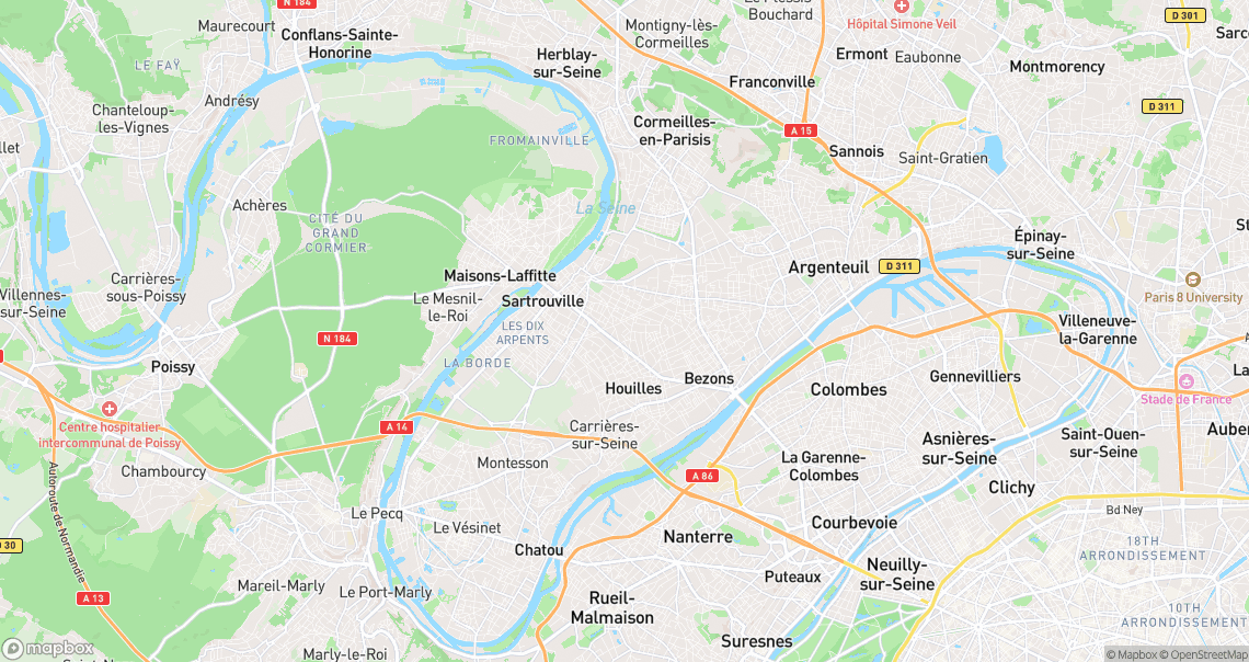 Localisation de la voiture à Houilles