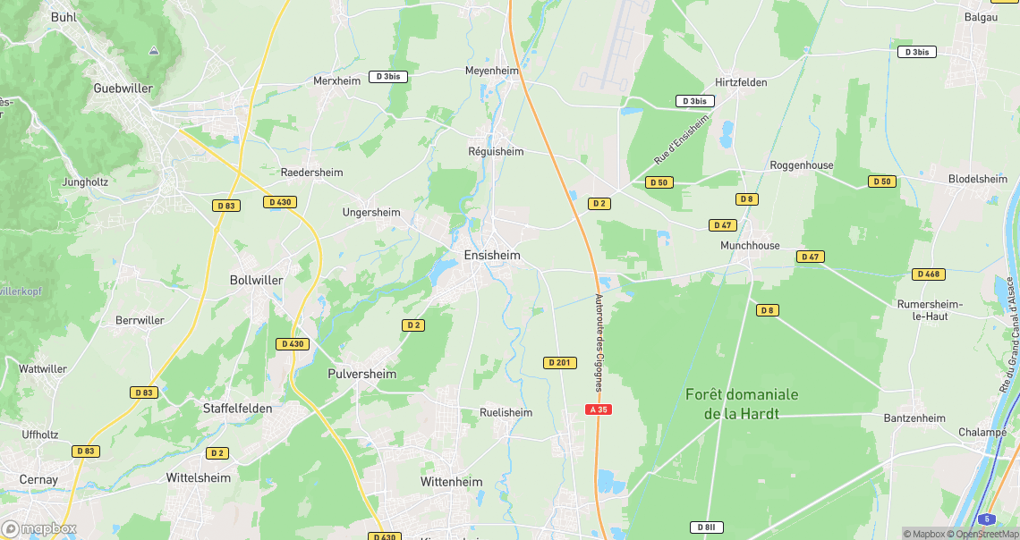 Localisation de la voiture à Ensisheim