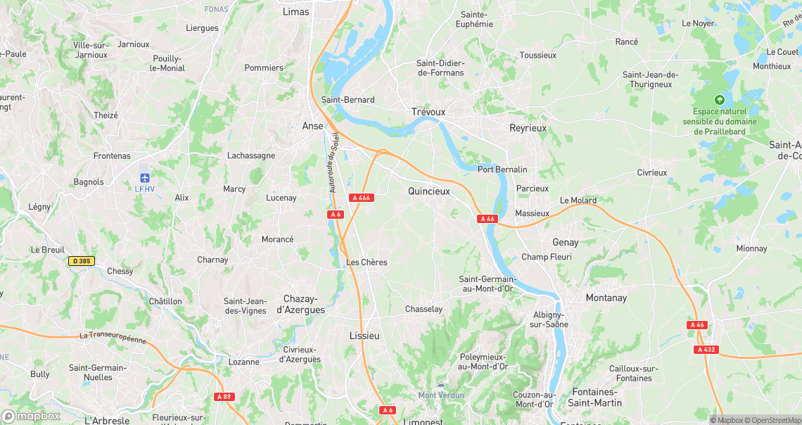 Localisation de la voiture à Quincieux
