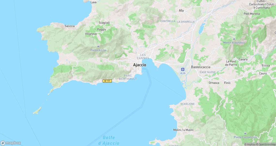 Localisation de la voiture à Ajaccio