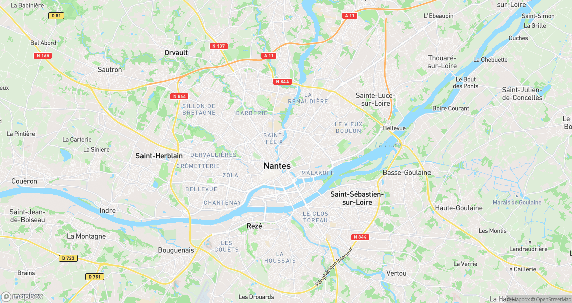 Localisation de la voiture à Nantes
