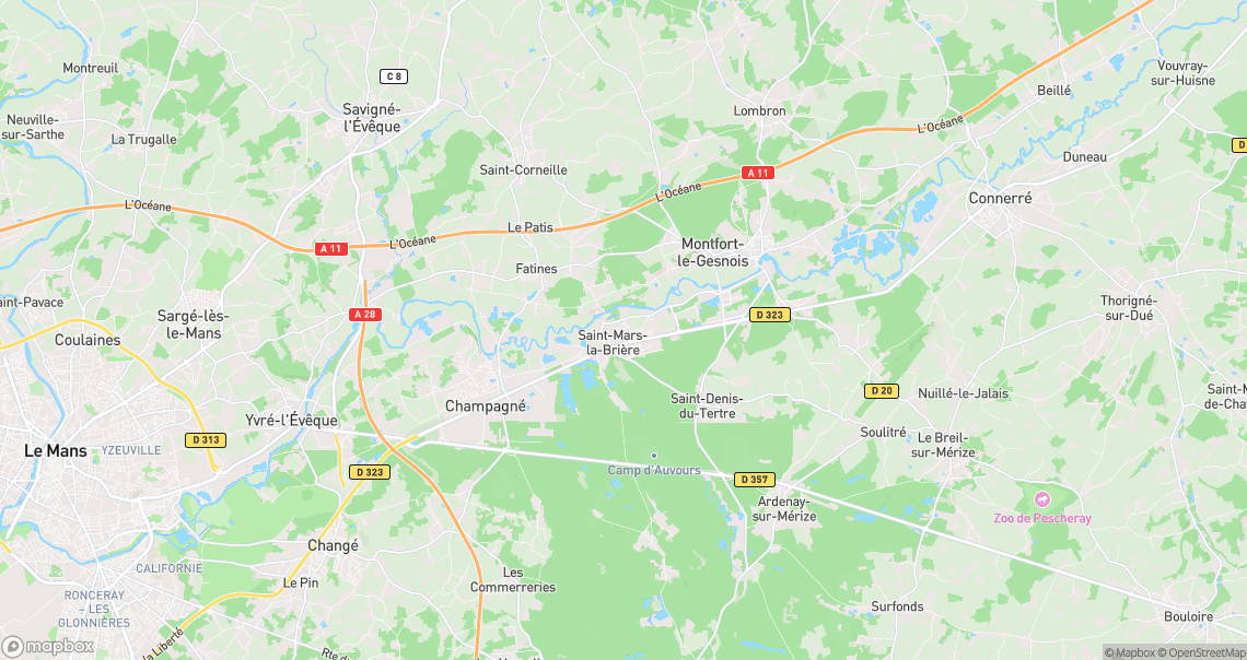 Localisation de la voiture à Saint-Mars-la-Brière