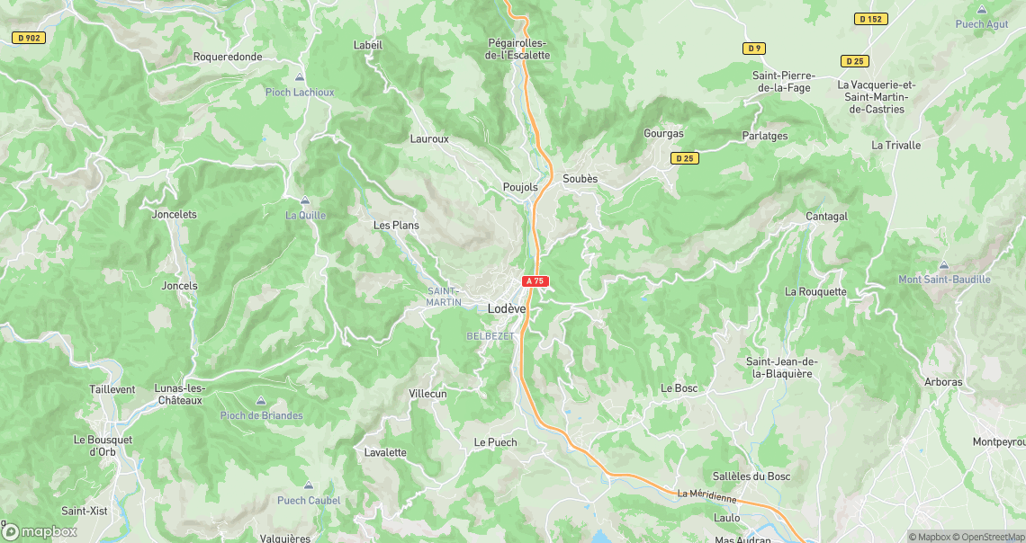 Localisation de la voiture à Lodève