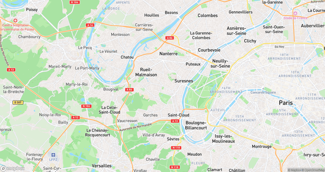 Localisation de la voiture à Rueil-Malmaison