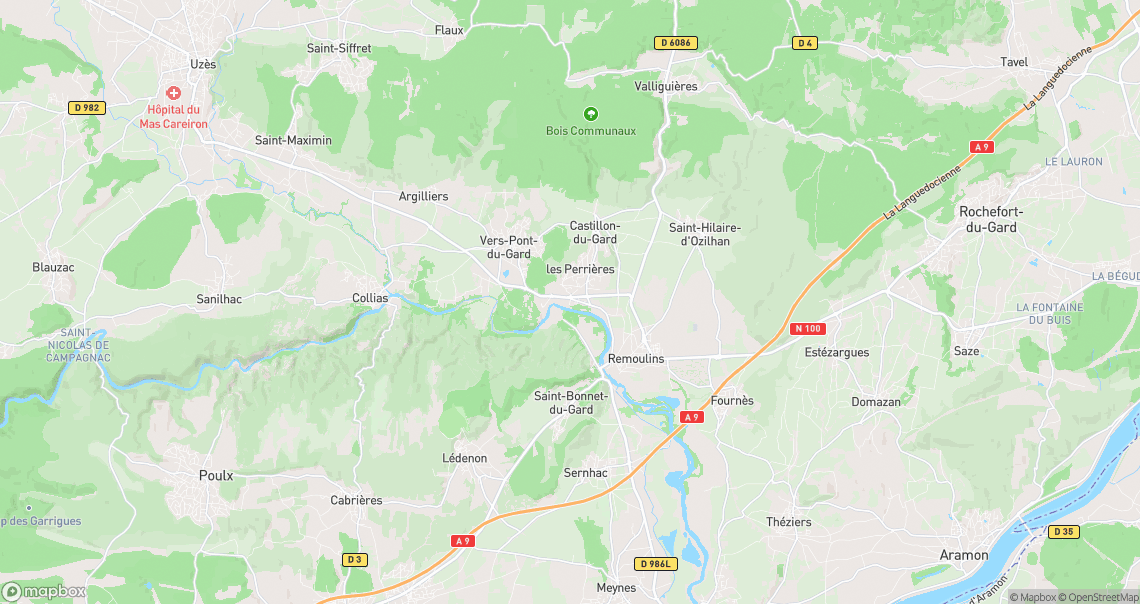 Localisation de la voiture à Castillon-du-Gard