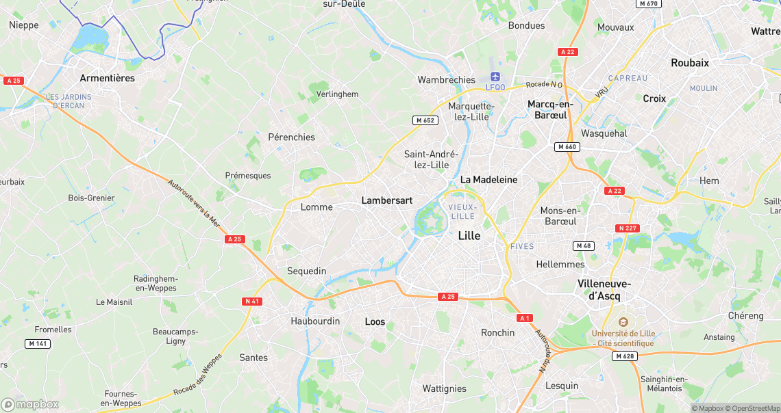 Localisation de la voiture à Lambersart