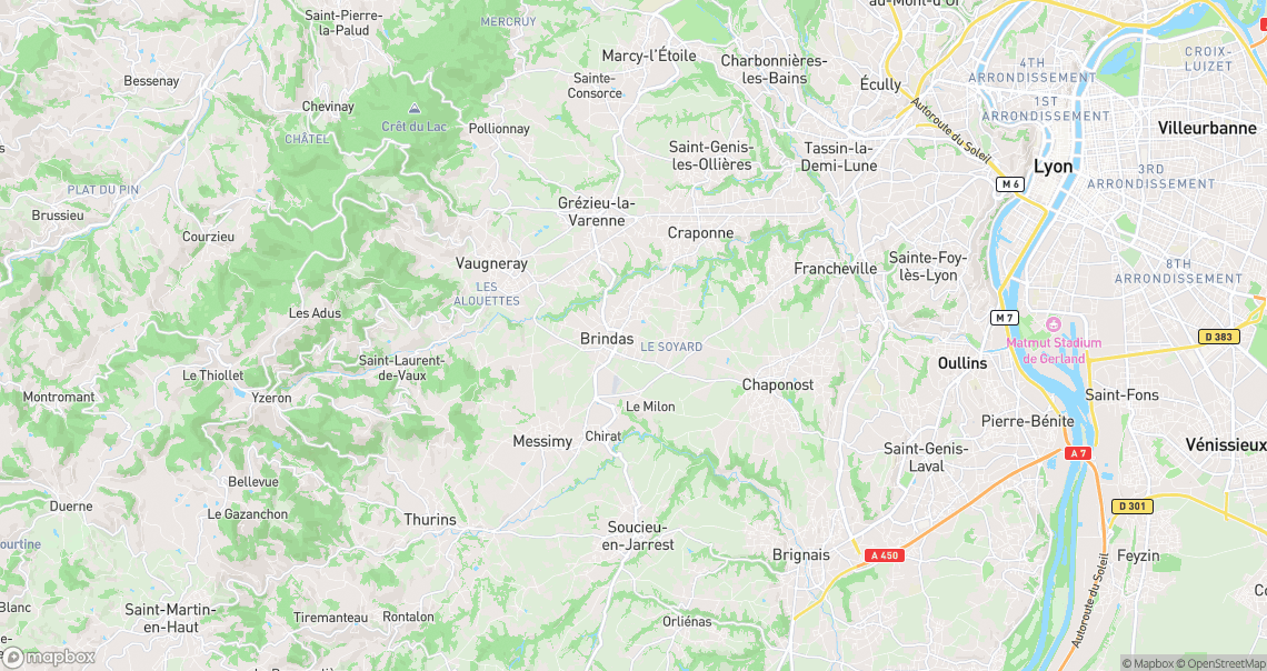 Localisation de la voiture à Brindas