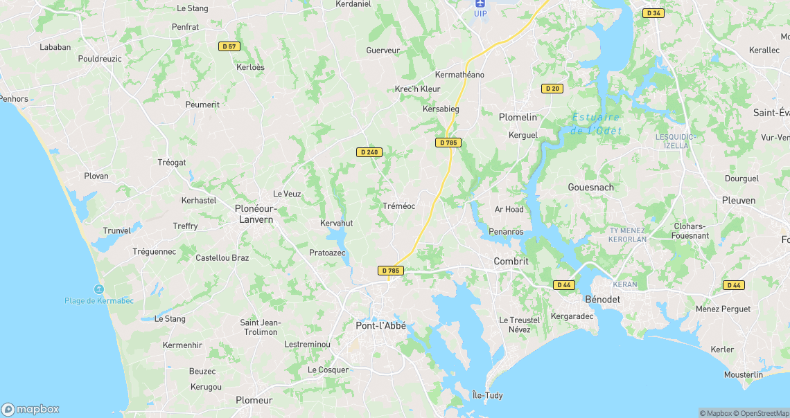 Localisation de la voiture à Tréméoc