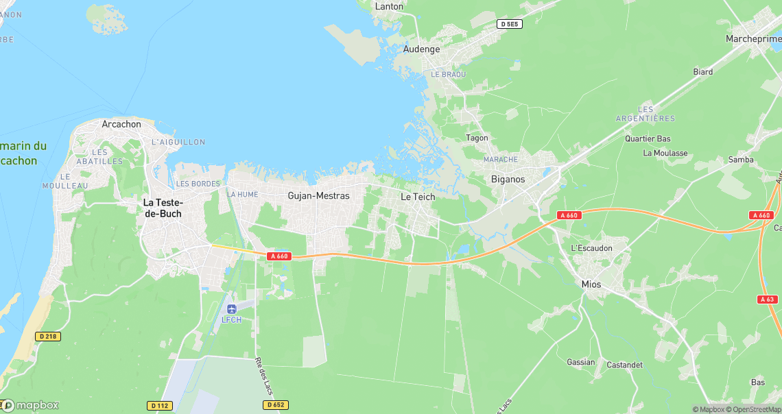 Localisation de la voiture à Le Teich