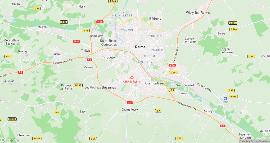 Localisation de la voiture à Reims