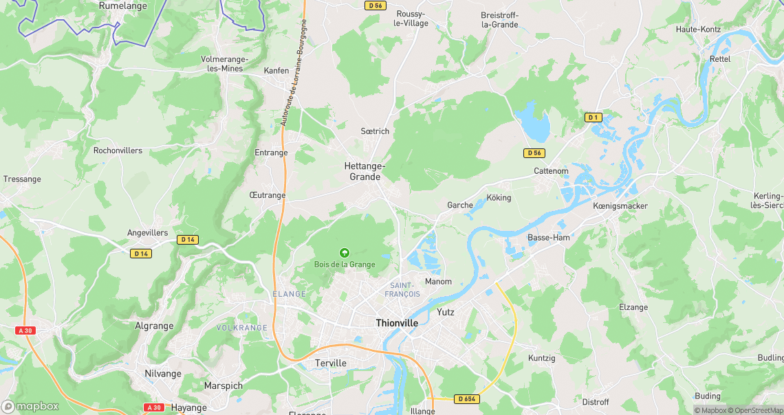 Localisation de la voiture à Hettange-Grande