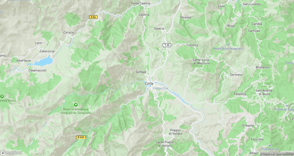 Localisation de la voiture à Corte