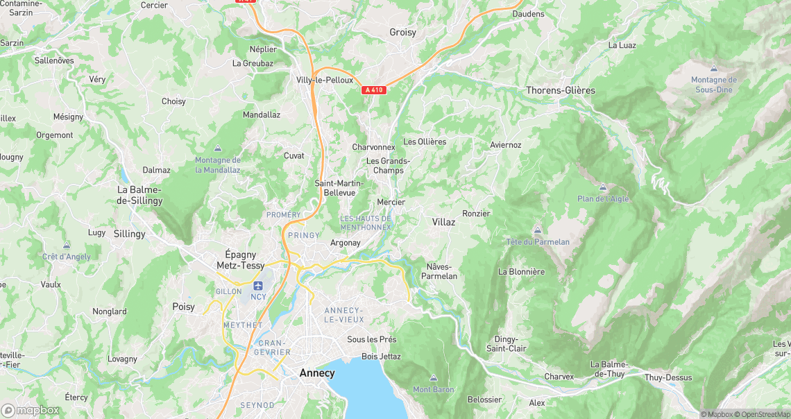 Localisation de la voiture à Villaz