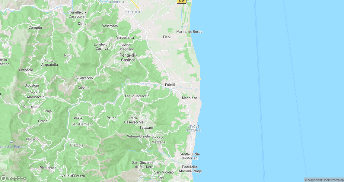 Localisation de la voiture à Taglio-Isolaccio