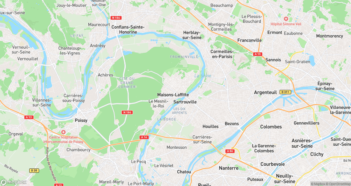 Localisation de la voiture à Maisons-Laffitte