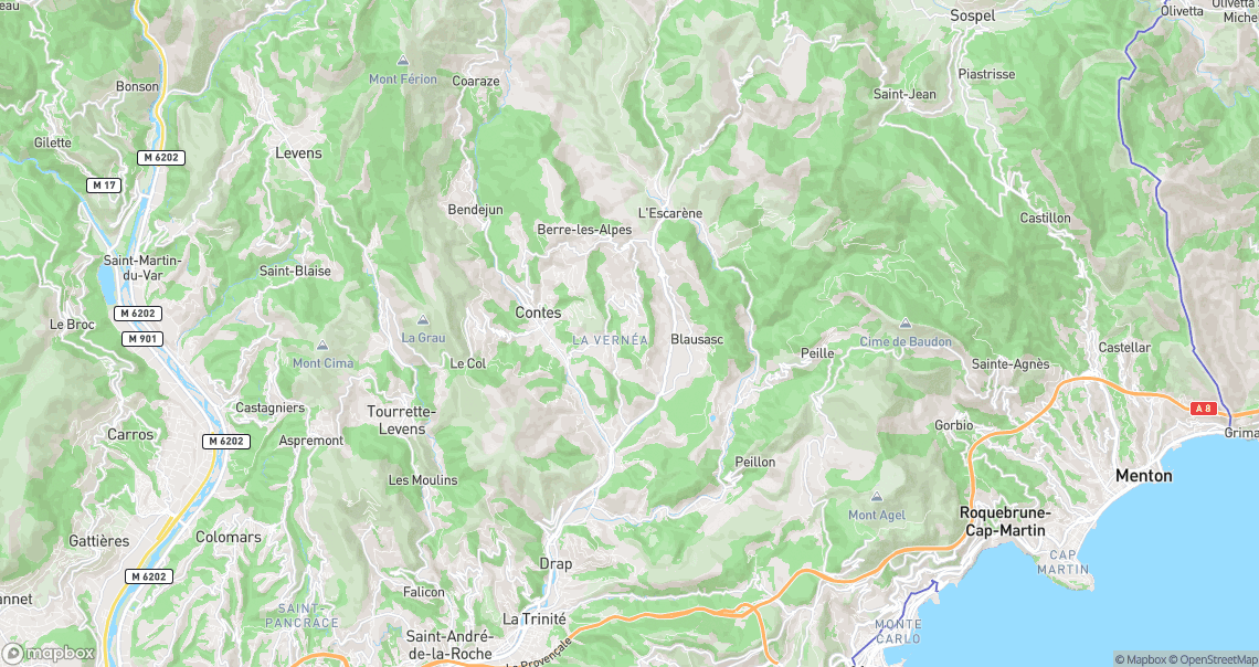 Localisation de la voiture à Contes