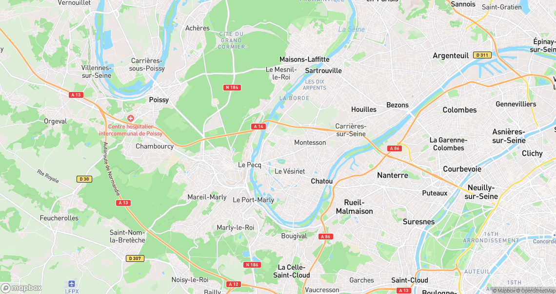 Localisation de la voiture à Le Vésinet