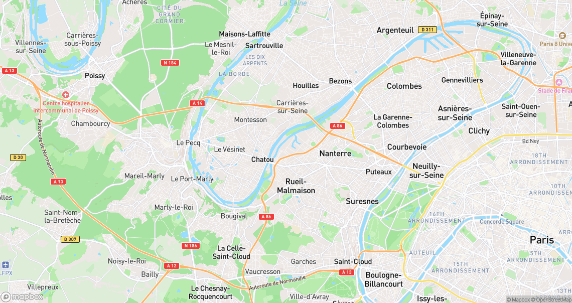 Localisation de la voiture à Rueil-Malmaison