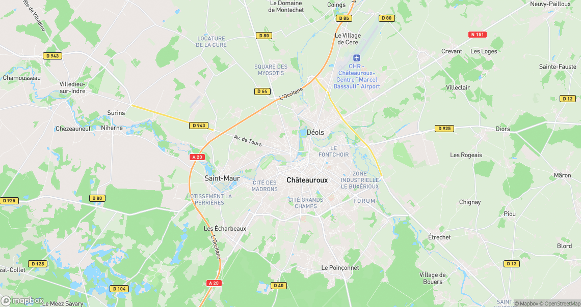 Localisation de la voiture à Châteauroux