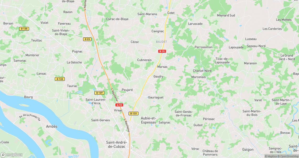 Localisation de la voiture à Gauriaguet