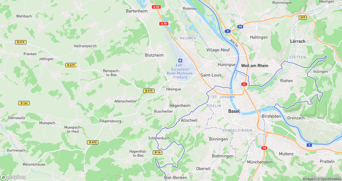 Localisation de la voiture à Hésingue