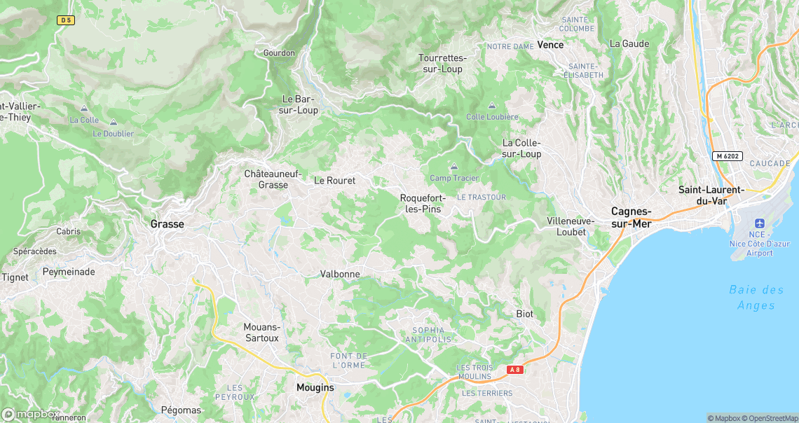 Localisation de la voiture à Roquefort-les-Pins