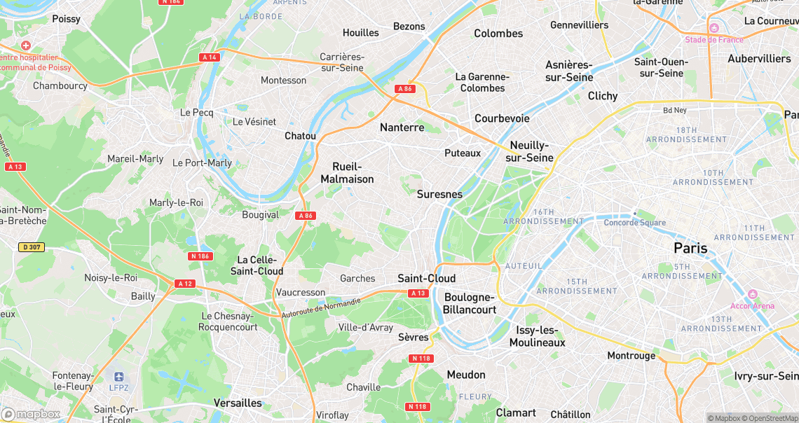 Localisation de la voiture à Rueil-Malmaison
