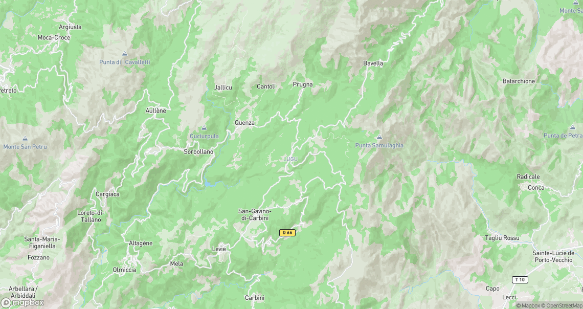 Localisation de la voiture à Zonza