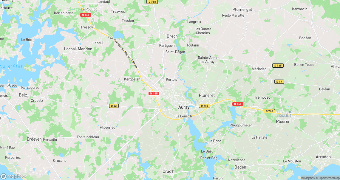 Localisation de la voiture à Auray