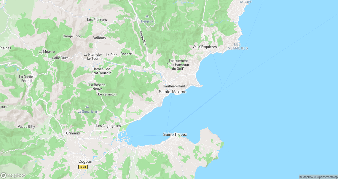 Localisation de la voiture à Sainte-Maxime