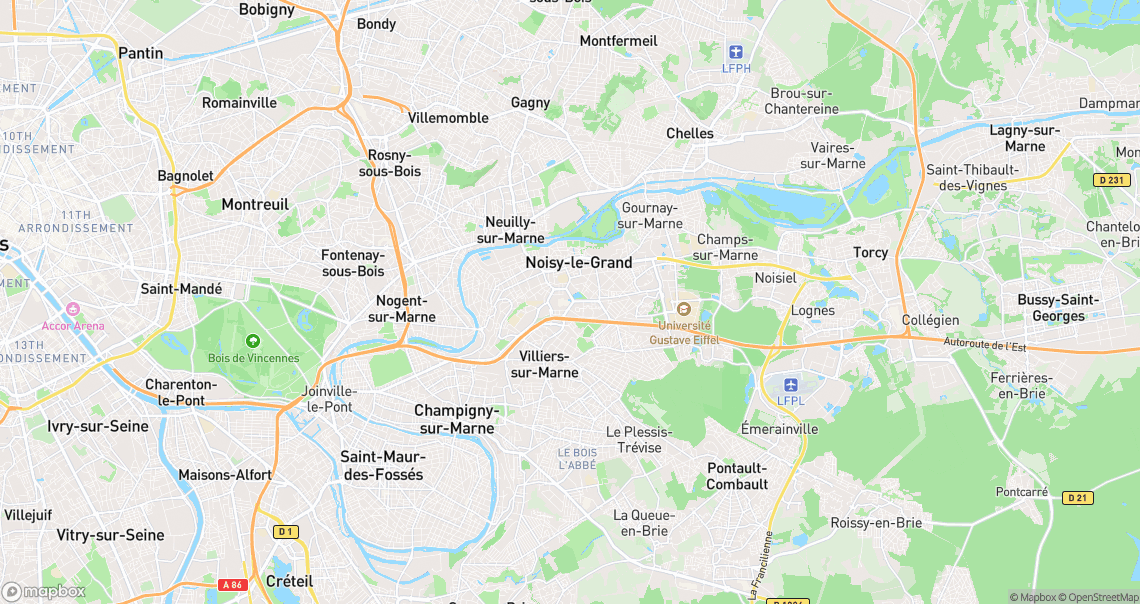 Localisation de la voiture à Noisy-le-Grand