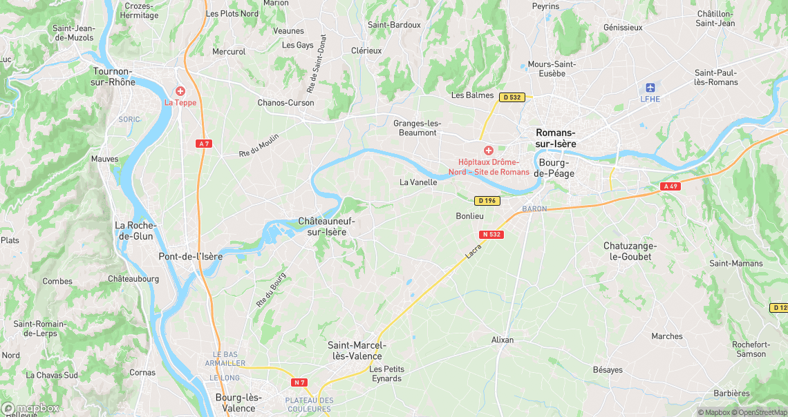 Localisation de la voiture à Châteauneuf-sur-Isère