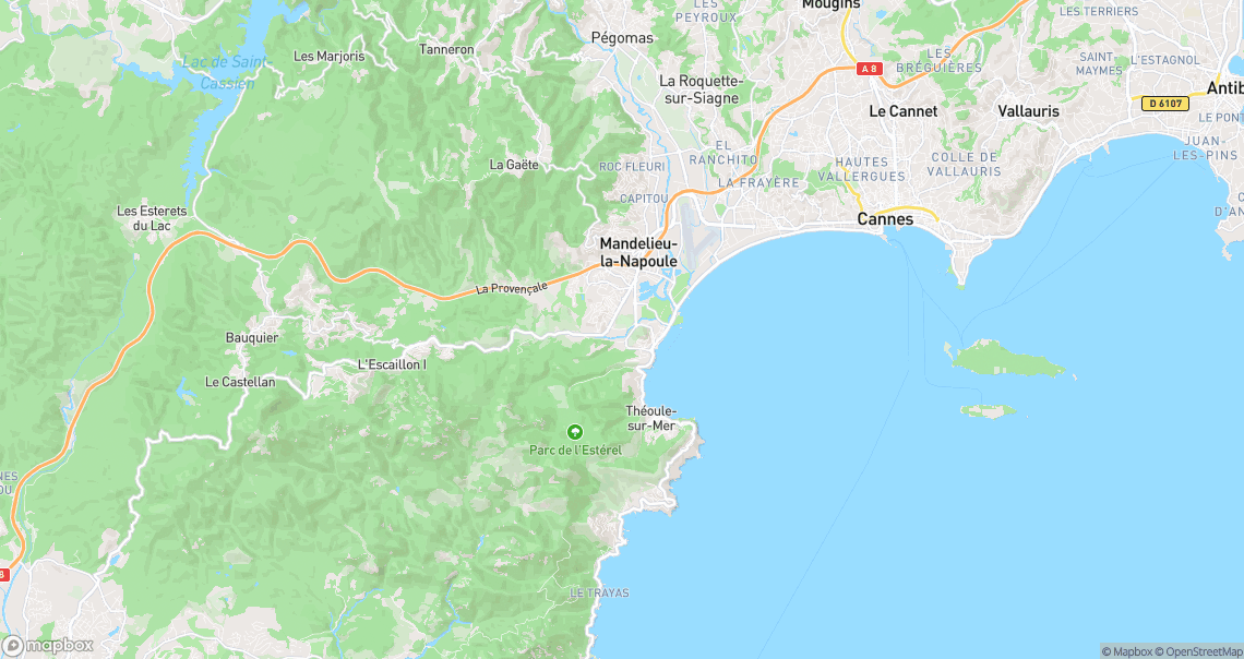 Localisation de la voiture à Mandelieu-la-Napoule